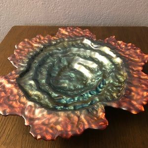 Orange & turquoise decoration dish